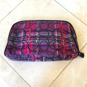 Coach Pink Plaid Cosmetic Bag